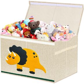 Large Kids Toy Storage Box for Boys,Girls,Foldable Toy Chest Organizer Container with Flip-Top Lids for Nursery, Closet, Bedroom, Playroom, 25’’ x 13’’x 16’’ (Dinosaur)