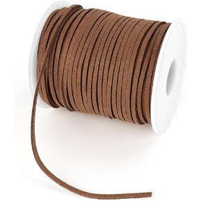 Leather String Suede Cord Leather Cords Rope String for Jewelry Making Necklace Bracelet Art Crafts Beading (Brown, 2.6mm x 50 Yard)