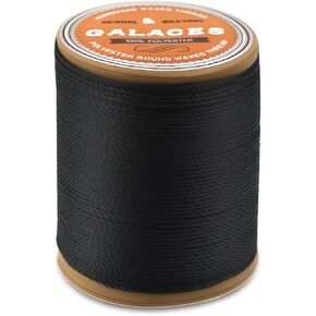 Waxed Cord for Jewelry Making Black Wax Cord String for Bracelet Necklace Waxed Beading Cord 76 Yards Waxed Thread Macrame Supplies 0.8mm Waxed Polyester Cord for Bracelets Waxed Crafting Rope (Black)