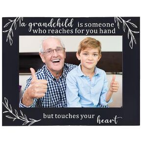 Grandparents Picture Frame for 4"X6" Photo, A Grandchild Is Someone Who Reaches for You Hand but Touches Your Heart, Grandparents Day Gifts from Grandchild, First Time Grandparents Gifts