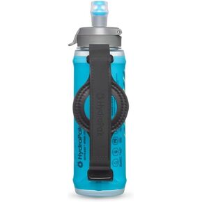 HydraPak SkyFlask Speed 350ml - Lightweight Collapsible Handheld Running Water Bottle Soft Flask - (350 ml/12 oz) - Adjustable Handstrap, Spill-Proof Cap, Malibu Blue