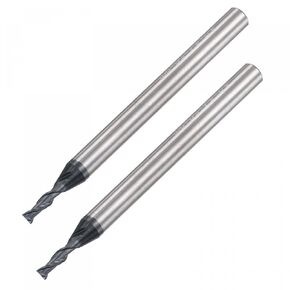 uxcell Square Nose End Mill, 2mm Tip Dia Solid Carbide AlTiN Coated CNC Router Bits 2 Flute Spiral Milling Cutter HRC45 with 4mm Shank 50mm (2-inch) Length, 2pcs