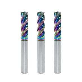 JIANXING 6mm Carbide Square End Mill for Aluminum & Copper Applications, 3-Flute, HRC 55 Deg, DLC Coating, End Mill Bits, High Feed U-Type Design, for Roughing and Finishing (3 Pieces)