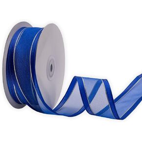 شريط XMRIBBON سلكي ذهبي شفاف مع شريط فحص شبكي من الجاكار، 1-1/2 بوصة × 25 ياردة، لقوس الهدايا، الزفاف، تغليف الكيك، تزيين الشجرة، إكليل