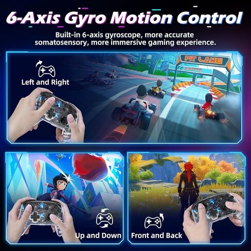 وحدة تحكم IINE Wireless Switch Pro، وحدة تحكم Pro متوافقة مع Switch/OLED/LITE، جهاز تحكم عن بعد للوحة الألعاب مع ضوء RGB/قابل للبرمجة/الاهتزاز/محور الدوران/تربو قابل للتعديل/الاستيقاظ in Kuwait