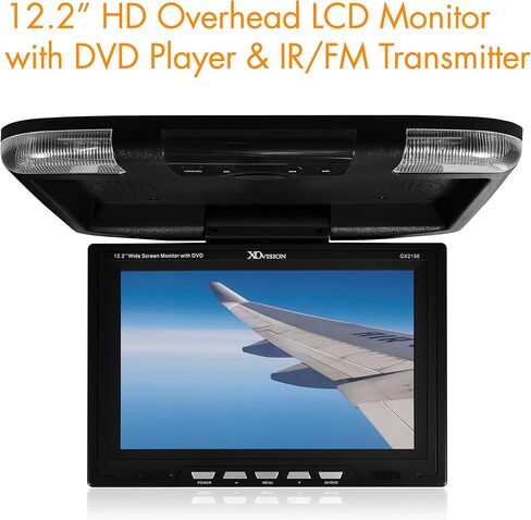 شاشة XO Vision GX2156B عريضة مقاس 12.2 بوصة مع مشغل DVD مدمج ومدخل HDMI (أسود) in Kuwait