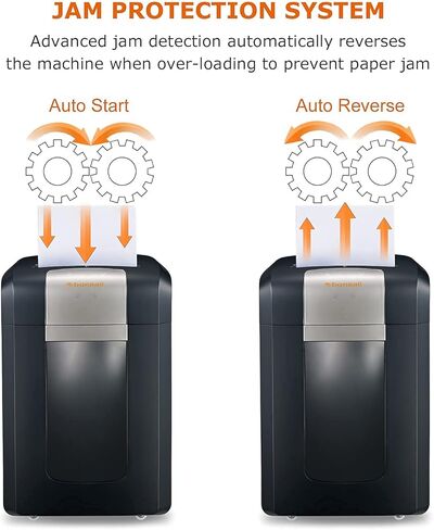 آلة تقطيع الورق Bonsaii P-4، وقت تشغيل 120 دقيقة، آلة تمزيق بطاقات الائتمان المضغوطة شديدة التحمل 14 ورقة للمكتب مع سلة قابلة للسحب سعة 6 جالون و4 عجلات، آلة تقطيع المستندات للاستخدام المنزلي، 3S23 in Kuwait