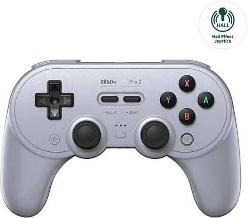 وحدة تحكم بلوتوث AKNES 8Bitdo Pro 2، تحديث عصا التحكم بتأثير Hall، وحدة تحكم الألعاب المتوافقة مع Switch وApple وWindows وSteam Deck وAndroid وRaspberry Pi - أسود in Kuwait