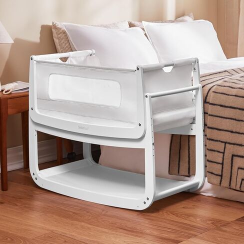 SnuzPod 5 Bedside Bassinet for Baby - Newborn bed with Zip Down Breathable Windows, Bedside Sleeper with Lift-Off Bassinet, Portable & Rocking Stand, 3-in-1 Baby Cradle with Wheels & Mattress, Natural in Saudi Arabia