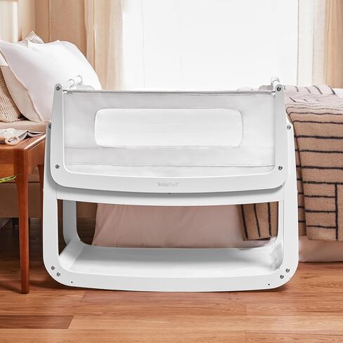 SnuzPod 5 Bedside Bassinet for Baby - Newborn bed with Zip Down Breathable Windows, Bedside Sleeper with Lift-Off Bassinet, Portable & Rocking Stand, 3-in-1 Baby Cradle with Wheels & Mattress, Natural in Saudi Arabia