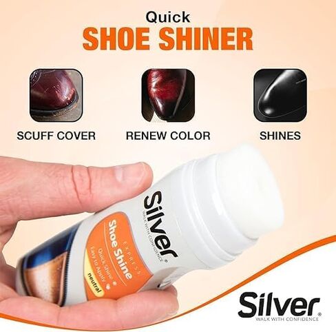 Generic Silver Instant Shine Color Liquid Shoe Polish - Scuff Color & Express Shoe Shine - 75mL (Black) in Saudi Arabia