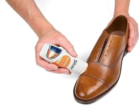 Generic Silver Instant Shine Color Liquid Shoe Polish - Scuff Color & Express Shoe Shine - 75mL (Black) in Saudi Arabia