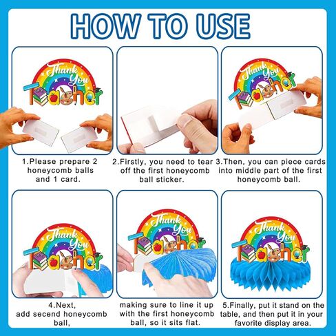 ديكورات تقدير المعلم قطع مركزية على شكل قرص العسل 8 قطع ثلاثية الأبعاد مزدوجة الجوانب تقدير المعلم أسبوع ديكورات الطاولة قطع مركزية لديكور حفلات المعلمين in Kuwait