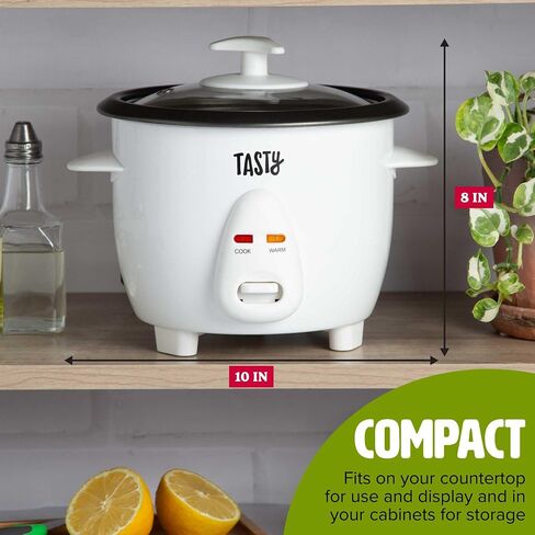 Tasty Mini Rice Cooker with Removable Nonstick Bowl and Auto Keep Warm Function, Great For Soups, Stews, Grains and Oats, 6 Cups Cooked (3 Cups Uncooked), 1.5-Quart, Aqua in Saudi Arabia