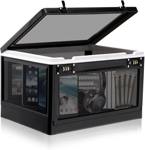 Lalifebuss Large Lock Boxes for Personal Items, Combination Lockable Storage Box for Office Locker/School/Medicine/Snacks/Phone Jail/Electronic/Home (Black&White) in Saudi Arabia