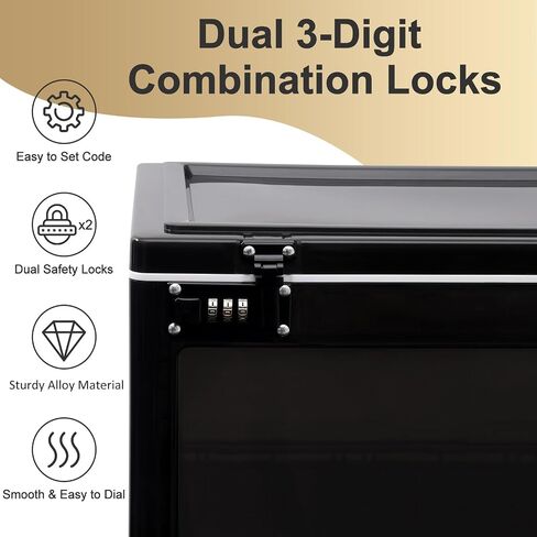 Lalifebuss Large Lock Boxes for Personal Items, Combination Lockable Storage Box for Office Locker/School/Medicine/Snacks/Phone Jail/Electronic/Home (Black&White) in Saudi Arabia