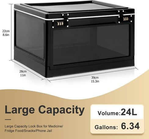 Lalifebuss Large Lock Boxes for Personal Items, Combination Lockable Storage Box for Office Locker/School/Medicine/Snacks/Phone Jail/Electronic/Home (Black&White) in Saudi Arabia