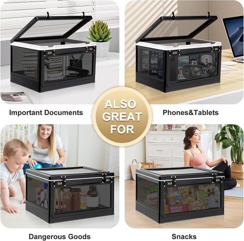 Lalifebuss Large Lock Boxes for Personal Items, Combination Lockable Storage Box for Office Locker/School/Medicine/Snacks/Phone Jail/Electronic/Home (Black&White) in Saudi Arabia