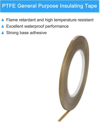 MECCANIXITY High Temperature Tape 3mm PTFE Coated Fabric Tape Heat Resistant Tape for Vacuum Sealers Adhesive Tape 50m/164ft Brown 0.13mm Thickness in Saudi Arabia