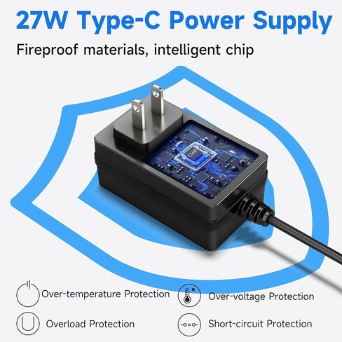 Smraza 27W USB-C مزود طاقة متوافق مع Raspberry Pi 5، محول PD 5.1V 5A محول طاقة من النوع C لـ Raspberry Pi 5 Model B 8GB/4GB (أسود) in Saudi Arabia