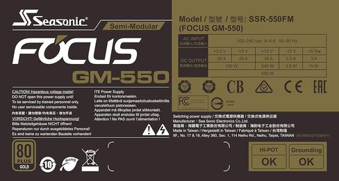 التركيز الموسمي GM-550 | 550 واط | 80+ ذهب | شبه وحدات | عامل الشكل ATX | ضوضاء منخفضة | مكثف ياباني ممتاز | ضمان 7 سنوات | متوافق مع Nvidia RTX 30/40 Super وAMD GPU (المرجع SSR-550FM) in Kuwait
