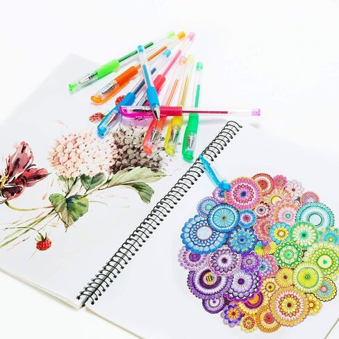 Aen Art Glitter Gel Pens for Adult Coloring Books, 36 Colors Gel Marker Set Colored Pen with 40% More Ink for Kids Drawing, Doodling, Crafts and Taking Note in Saudi Arabia