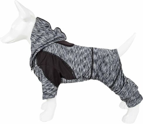 تي شيرت بغطاء للرأس للكلاب من Pet Life ® Active Downward مع تي شيرت مرن لكامل الجسم - بدلة رياضية خفيفة الوزن للياقة البدنية للكلاب وملابس يوجا للكلاب تتميز بتمدد في 4 اتجاهات، وتكنولوجيا عاكسة وسريعة الجفاف in Kuwait
