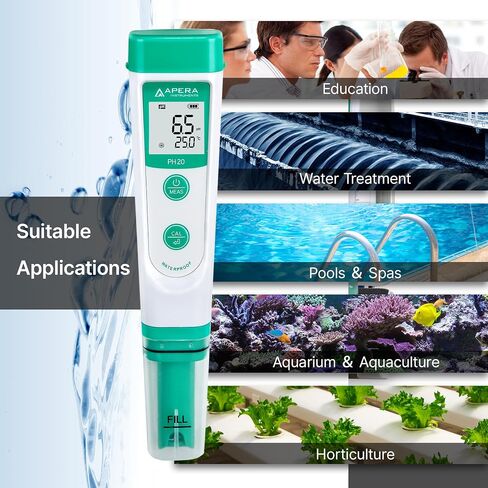 APERA INSTRUMENTS AI209 مجموعة أدوات اختبار الأس الهيدروجيني المقاومة للماء PH20، دقة ±0.1 درجة حموضة in Saudi Arabia