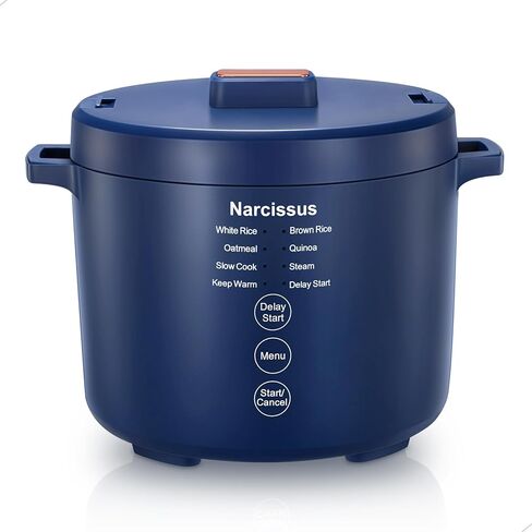 Narcissus 3.5-Cup Rice Cooker for 1-3 People, Multifunctional for Rice, Oatmeal, Quinoa - Slow Cook, Steam, Cook & Steam Together, Blue in Kuwait