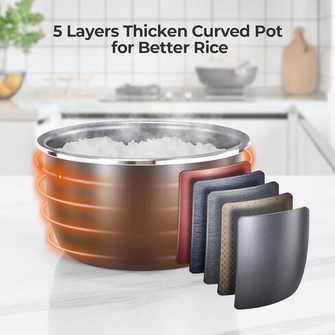 Narcissus 3.5-Cup Rice Cooker for 1-3 People, Multifunctional for Rice, Oatmeal, Quinoa - Slow Cook, Steam, Cook & Steam Together, Blue in Kuwait