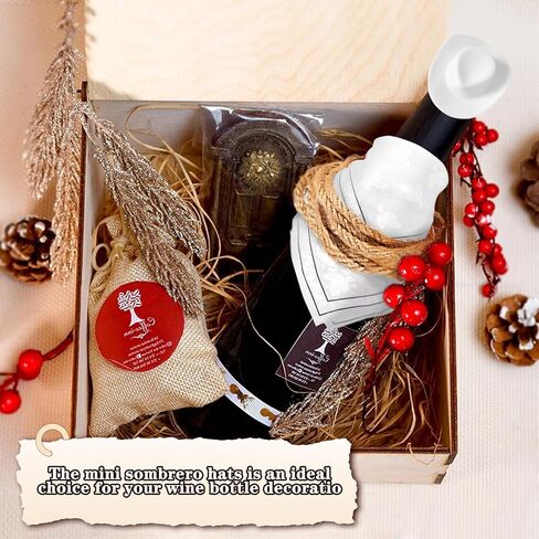 Imtos Mini Cowboy Hats for Crafts Plastic Tiny Western Cowgirl Hat with Bandannas for Western Cowboy Party Decoration-61pcs (Brown) in Kuwait