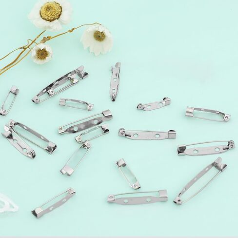 120 Pcs Bar Pins, 4 Sizes Silver Brooch Pins Metal Locking Pin Backs Safety Brooch Clasp Pin Backs for Name Tags Jewelry Making and DIY Crafts Badges(20mm/25mm/32mm/38mm) in Saudi Arabia