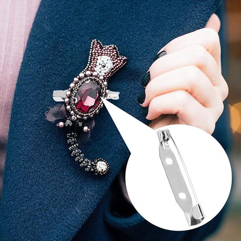 120 Pcs Bar Pins, 4 Sizes Silver Brooch Pins Metal Locking Pin Backs Safety Brooch Clasp Pin Backs for Name Tags Jewelry Making and DIY Crafts Badges(20mm/25mm/32mm/38mm) in Saudi Arabia
