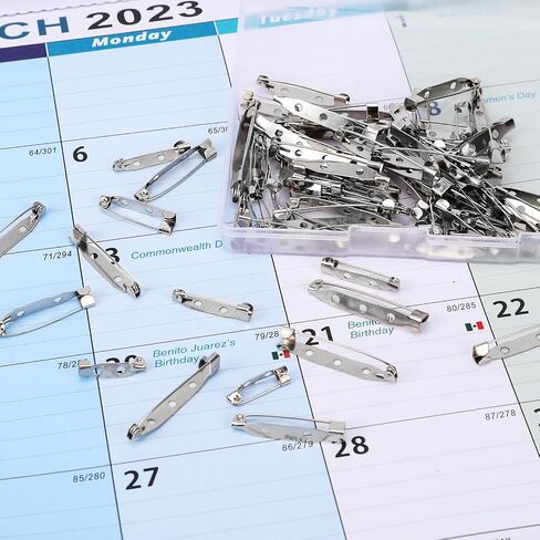 120 Pcs Bar Pins, 4 Sizes Silver Brooch Pins Metal Locking Pin Backs Safety Brooch Clasp Pin Backs for Name Tags Jewelry Making and DIY Crafts Badges(20mm/25mm/32mm/38mm) in Saudi Arabia