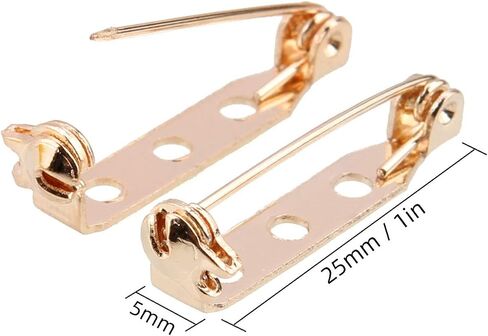 100 Pcs Gold Tone Brooch Pin Backs Clasp 1 Inch Bar Pins Findings 3 Holes Safety Pins for Badge Insignia, Citation Bars, Making Corsage, Name Tags, Toy Pins and Jewelry Making by STARVAST in Saudi Arabia