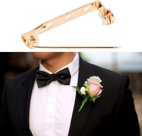 100 Pcs Gold Tone Brooch Pin Backs Clasp 1 Inch Bar Pins Findings 3 Holes Safety Pins for Badge Insignia, Citation Bars, Making Corsage, Name Tags, Toy Pins and Jewelry Making by STARVAST in Saudi Arabia