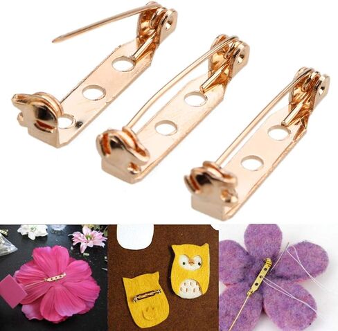 100 Pcs Gold Tone Brooch Pin Backs Clasp 1 Inch Bar Pins Findings 3 Holes Safety Pins for Badge Insignia, Citation Bars, Making Corsage, Name Tags, Toy Pins and Jewelry Making by STARVAST in Saudi Arabia