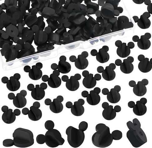 BENOSPACE 200 قطعة من المطاط PVC آذان الماوس دبوس الظهر معطف التعادل تك رأس الماوس دبوس الظهر طية صدر السترة دبوس الظهر مخلب دبوس حفظة لاستبدال شارة موحدة اسكواش in Saudi Arabia