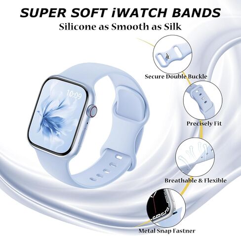 Enjoyselfhub 6 Pack Sport Silicone Band Compatible with Apple Watch Bands 40mm 38mm 41mm 42mm 44mm 45mm 49mm Women Men, Soft Strap Wristbands for iWatch Series 9 Ultra/Ultra 2 SE 8 7 6 5 4 3 2 1 Black in Saudi Arabia