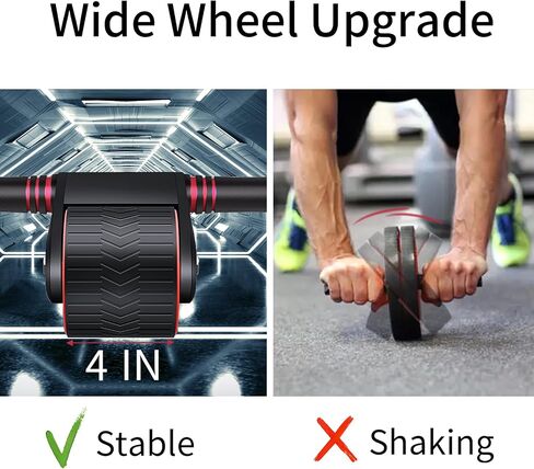 Automatic rebound abdominal wheel, Lzpoe ab roller wheel for Beginner, Abs Workout Equipment for Home Gym Office, Exercise Wheels with Knee Pad Accessories, Fitness Equipment for Men Women in Saudi Arabia