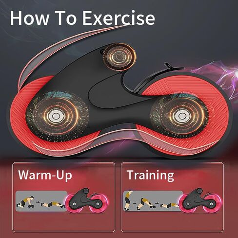 Automatic rebound abdominal wheel, Lzpoe ab roller wheel for Beginner, Abs Workout Equipment for Home Gym Office, Exercise Wheels with Knee Pad Accessories, Fitness Equipment for Men Women in Saudi Arabia
