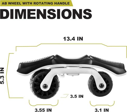 PRCTZ Ab Wheel with Rotating Handle, The Most Portable Abdominal Wheel, Non-slip Handle, Antiskid Wheels, Braking Pad and Knee Pad Included, 225 LB. Weight Capacity in Kuwait