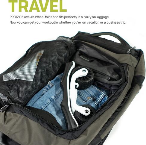 PRCTZ Ab Wheel with Rotating Handle, The Most Portable Abdominal Wheel, Non-slip Handle, Antiskid Wheels, Braking Pad and Knee Pad Included, 225 LB. Weight Capacity in Kuwait