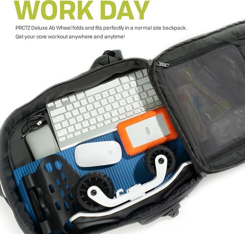 PRCTZ Ab Wheel with Rotating Handle, The Most Portable Abdominal Wheel, Non-slip Handle, Antiskid Wheels, Braking Pad and Knee Pad Included, 225 LB. Weight Capacity in Kuwait