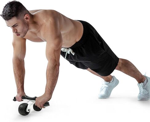 PRCTZ Ab Wheel with Rotating Handle, The Most Portable Abdominal Wheel, Non-slip Handle, Antiskid Wheels, Braking Pad and Knee Pad Included, 225 LB. Weight Capacity in Kuwait