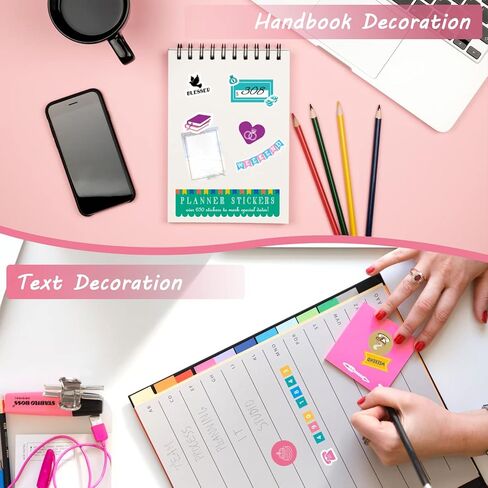 24 ورقة ملصقات مخططة للنساء من KIROYAL، ملحقات مخططة للمجلات والتقويمات، المخططات اليومية والاحتفالات الشهرية، تزيين الميزانية، 1400+ ملصقات سعيدة in Kuwait