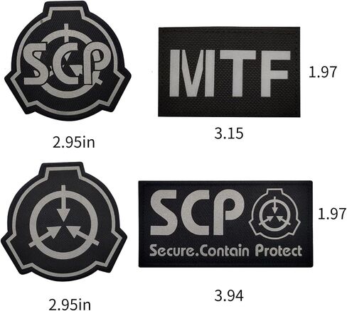 Reflective SCP MTF Patch,Special Containment Procedures Foundation Logo 3D,Embroidered Tactical Morale Military Patches Hook and Loop (2PCS B) in Saudi Arabia