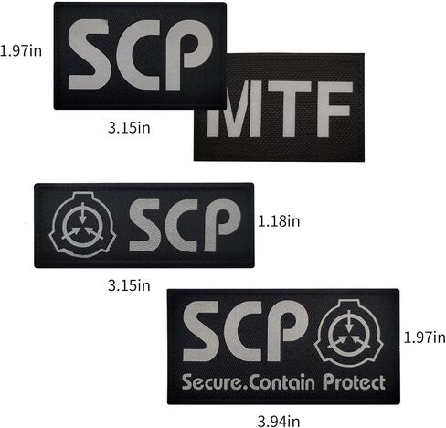 Reflective SCP MTF Patch,Special Containment Procedures Foundation Logo 3D,Embroidered Tactical Morale Military Patches Hook and Loop (2PCS B) in Saudi Arabia