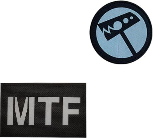 Reflective SCP MTF Patch,Special Containment Procedures Foundation Logo 3D,Embroidered Tactical Morale Military Patches Hook and Loop (2PCS B) in Saudi Arabia
