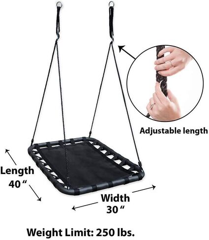 HearthSong 40-Inch Mega Mat Rectangular Platform Swing with Thick, Webbed Matting and Steel Frame, Holds Up to 250 lbs. in Kuwait